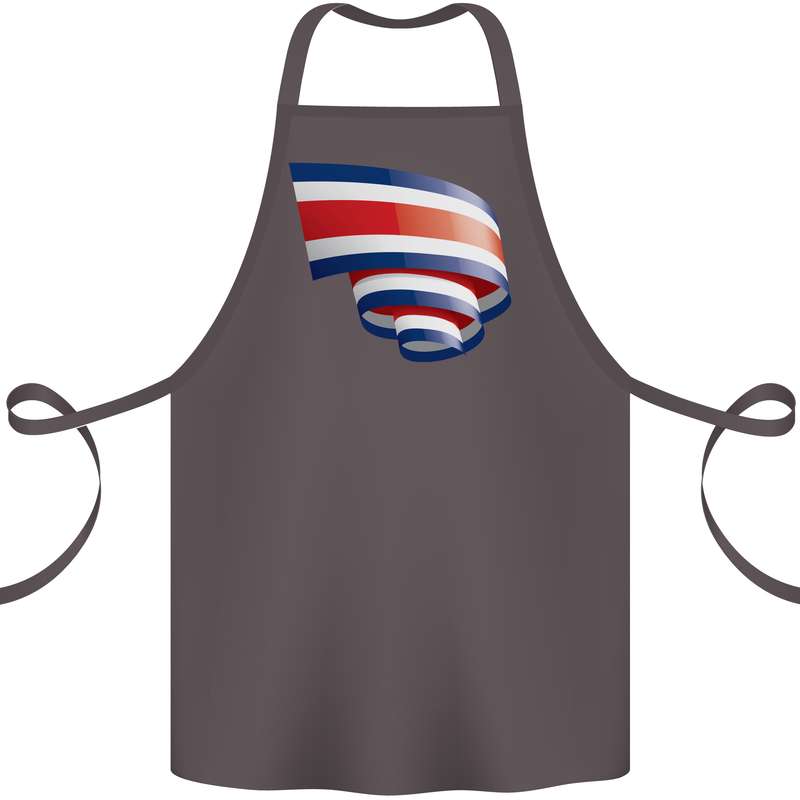 Curled Costa Rica Flag Rican Day Football Cotton Apron 100% Organic Dark Grey