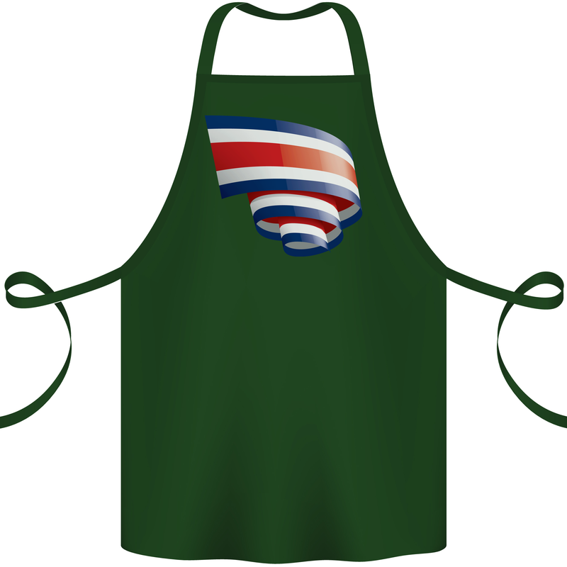 Curled Costa Rica Flag Rican Day Football Cotton Apron 100% Organic Forest Green