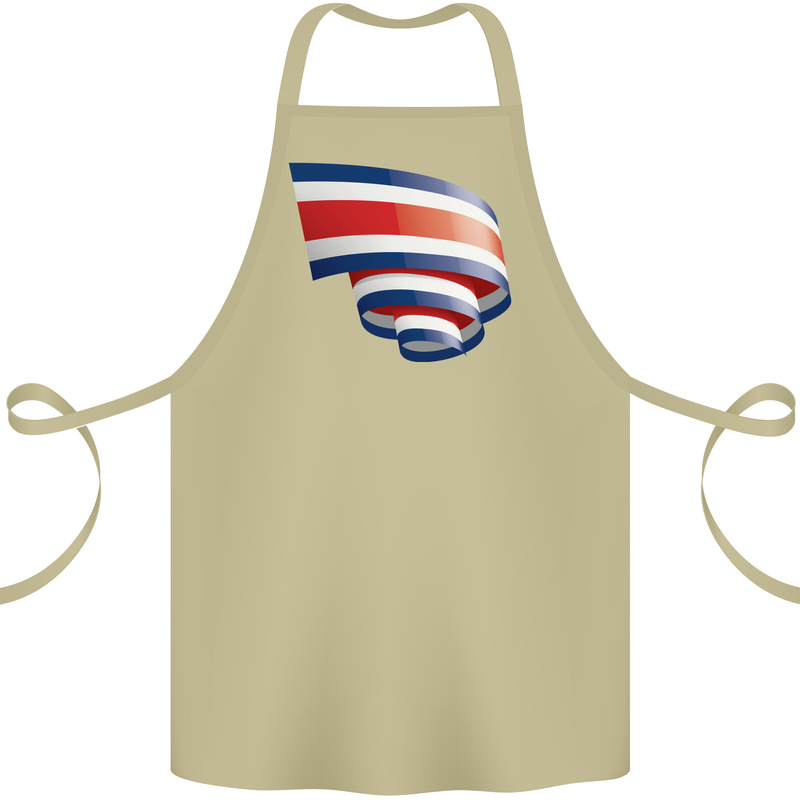 Curled Costa Rica Flag Rican Day Football Cotton Apron 100% Organic Khaki
