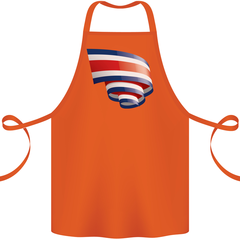 Curled Costa Rica Flag Rican Day Football Cotton Apron 100% Organic Orange