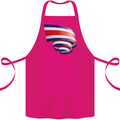 Curled Costa Rica Flag Rican Day Football Cotton Apron 100% Organic Pink