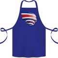 Curled Costa Rica Flag Rican Day Football Cotton Apron 100% Organic Royal Blue
