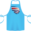 Curled Costa Rica Flag Rican Day Football Cotton Apron 100% Organic Turquoise