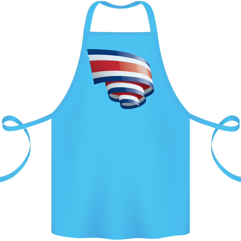 Curled Costa Rica Flag Rican Day Football Cotton Apron 100% Organic Turquoise
