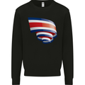 Curled Costa Rica Flag Rican Day Football Kids Sweatshirt Jumper Black
