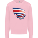 Curled Costa Rica Flag Rican Day Football Kids Sweatshirt Jumper Light Pink