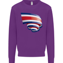 Curled Costa Rica Flag Rican Day Football Kids Sweatshirt Jumper Purple