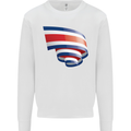 Curled Costa Rica Flag Rican Day Football Kids Sweatshirt Jumper White
