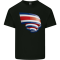 Curled Costa Rica Flag Rican Day Football Kids T-Shirt Childrens Black