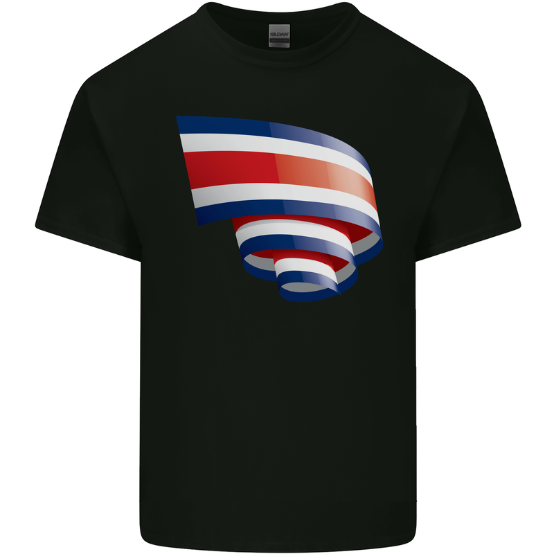 Curled Costa Rica Flag Rican Day Football Kids T-Shirt Childrens Black