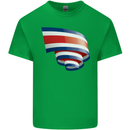 Curled Costa Rica Flag Rican Day Football Kids T-Shirt Childrens Irish Green