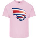 Curled Costa Rica Flag Rican Day Football Kids T-Shirt Childrens Light Pink