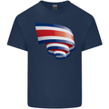 Curled Costa Rica Flag Rican Day Football Kids T-Shirt Childrens Navy Blue