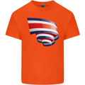 Curled Costa Rica Flag Rican Day Football Kids T-Shirt Childrens Orange