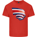 Curled Costa Rica Flag Rican Day Football Kids T-Shirt Childrens Red