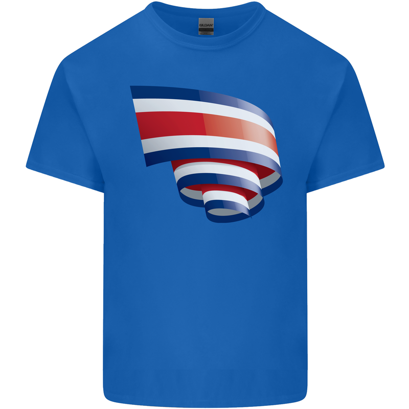 Curled Costa Rica Flag Rican Day Football Kids T-Shirt Childrens Royal Blue