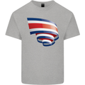 Curled Costa Rica Flag Rican Day Football Kids T-Shirt Childrens Sports Grey