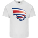 Curled Costa Rica Flag Rican Day Football Kids T-Shirt Childrens White
