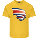 Curled Costa Rica Flag Rican Day Football Kids T-Shirt Childrens Yellow