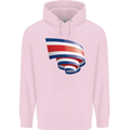 Curled Costa Rica Flag Rican Day Football Mens 80% Cotton Hoodie Light Pink