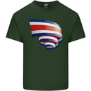 Curled Costa Rica Flag Rican Day Football Mens Cotton T-Shirt Tee Top Forest Green