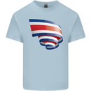 Curled Costa Rica Flag Rican Day Football Mens Cotton T-Shirt Tee Top Light Blue