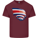 Curled Costa Rica Flag Rican Day Football Mens Cotton T-Shirt Tee Top Maroon