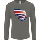 Curled Costa Rica Flag Rican Day Football Mens Long Sleeve T-Shirt Charcoal