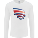 Curled Costa Rica Flag Rican Day Football Mens Long Sleeve T-Shirt White