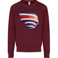 Curled Costa Rica Flag Rican Day Football Mens Sweatshirt Jumper Maroon