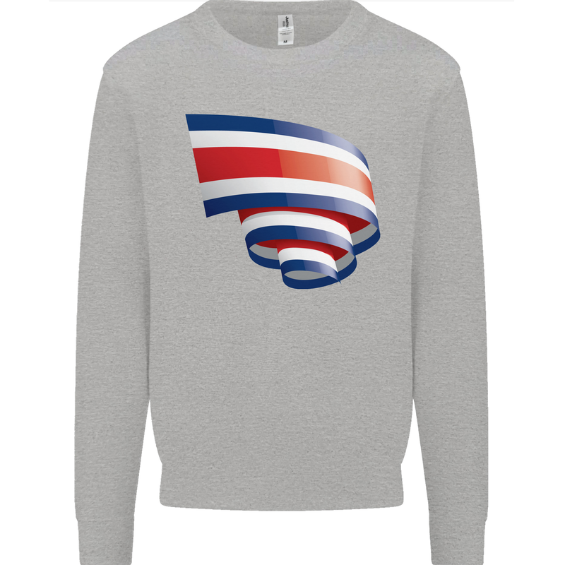Curled Costa Rica Flag Rican Day Football Mens Sweatshirt Jumper Sports Grey