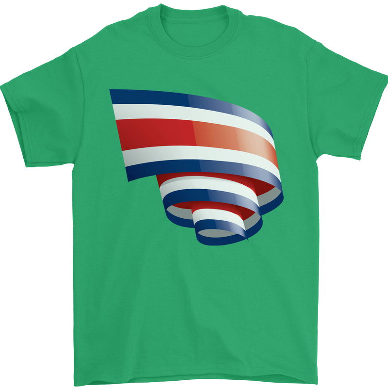 Curled Costa Rica Flag Rican Day Football Mens T-Shirt 100% Cotton Irish Green