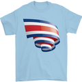Curled Costa Rica Flag Rican Day Football Mens T-Shirt 100% Cotton Light Blue