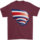 Curled Costa Rica Flag Rican Day Football Mens T-Shirt 100% Cotton Maroon