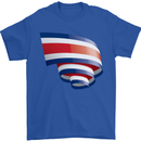 Curled Costa Rica Flag Rican Day Football Mens T-Shirt 100% Cotton Royal Blue