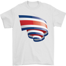Curled Costa Rica Flag Rican Day Football Mens T-Shirt 100% Cotton White