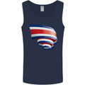 Curled Costa Rica Flag Rican Day Football Mens Vest Tank Top Navy Blue