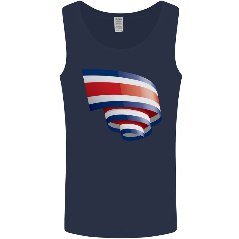 Curled Costa Rica Flag Rican Day Football Mens Vest Tank Top Navy Blue