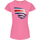 Curled Costa Rica Flag Rican Day Football Womens Petite Cut T-Shirt Azalea