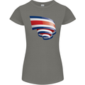 Curled Costa Rica Flag Rican Day Football Womens Petite Cut T-Shirt Charcoal