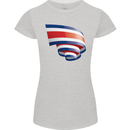 Curled Costa Rica Flag Rican Day Football Womens Petite Cut T-Shirt Sports Grey