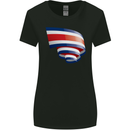 Curled Costa Rica Flag Rican Day Football Womens Wider Cut T-Shirt Black