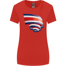 Curled Costa Rica Flag Rican Day Football Womens Wider Cut T-Shirt Red