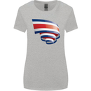 Curled Costa Rica Flag Rican Day Football Womens Wider Cut T-Shirt Sports Grey