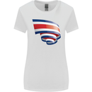 Curled Costa Rica Flag Rican Day Football Womens Wider Cut T-Shirt White