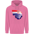 Curled Croatia Flag Croatian Day Football Childrens Kids Hoodie Azalea