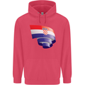 Curled Croatia Flag Croatian Day Football Childrens Kids Hoodie Heliconia