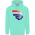 Curled Croatia Flag Croatian Day Football Childrens Kids Hoodie Peppermint