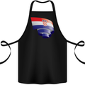 Curled Croatia Flag Croatian Day Football Cotton Apron 100% Organic Black