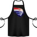 Curled Croatia Flag Croatian Day Football Cotton Apron 100% Organic Black
